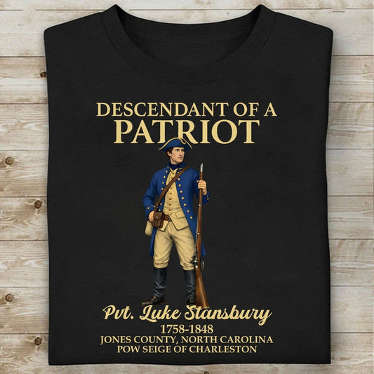 Custom Name Descendant of a Patriot Dark Shirt | Personalized 250 Years USA Sweatshirt | Patriotic
