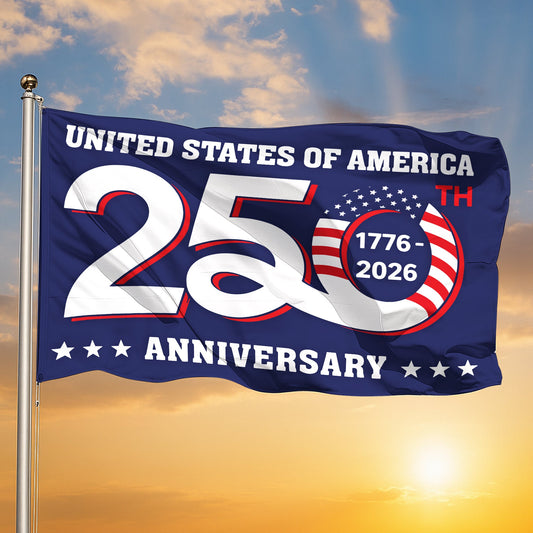 Patriotic 250th Anniversary 1776 2026 United States of America Semiquincentennial Grommet Flag