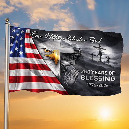 Patriotic 250th Anniversary 1776 2026 United States of America Semiquincentennial Grommet Flag