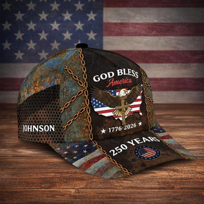 USA 250 Years Birthday Baseball Cap, 4th of July Hat, 1776–2026 Unisex Cap, Independence Gifts For Patriot