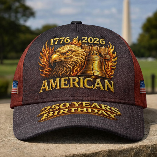 USA 250 Years Birthday Baseball Cap, 4th of July Hat, 1776–2026 Unisex Cap, Independence Gifts For Patriot