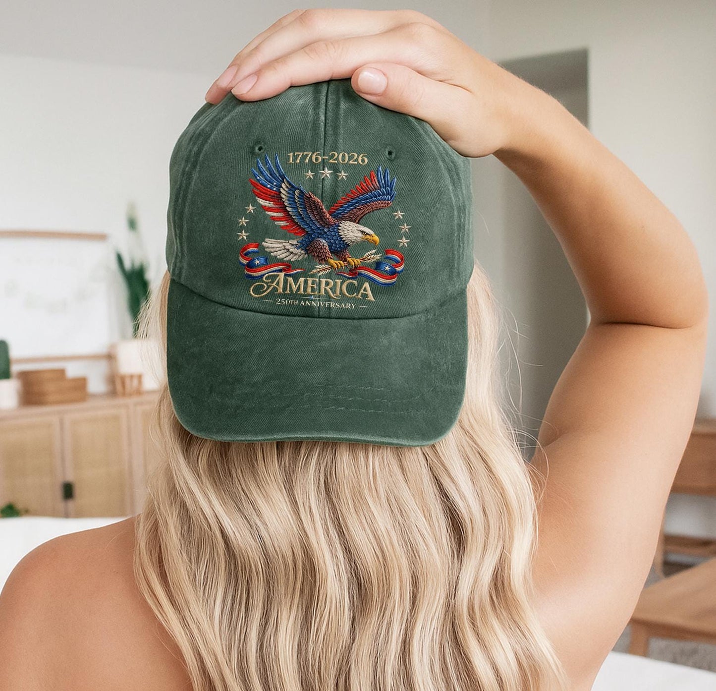 250th Anniversary America Patriotic Hat 1776–2026,Bald Eagle American Printed Cap, Patriotic USA Basebal Cap, America Veteran Gift