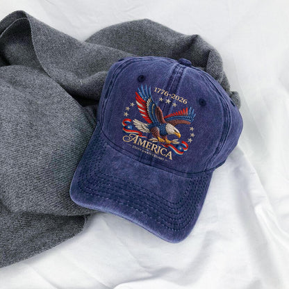 250th Anniversary America Patriotic Hat 1776–2026,Bald Eagle American Printed Cap, Patriotic USA Basebal Cap, America Veteran Gift