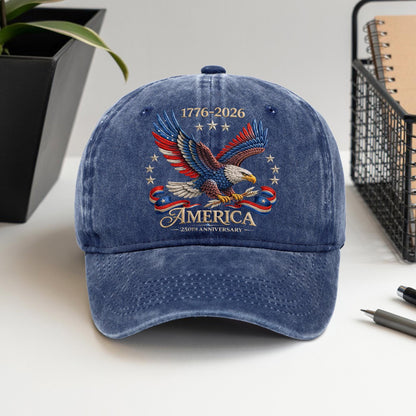 250th Anniversary America Patriotic Hat 1776–2026,Bald Eagle American Printed Cap, Patriotic USA Basebal Cap, America Veteran Gift