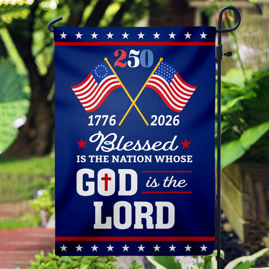 Christian God  American 250th Garden Flag, Patriotic Yard Flag Decor 250 Years House Banner,  Christian Patriotic Gift