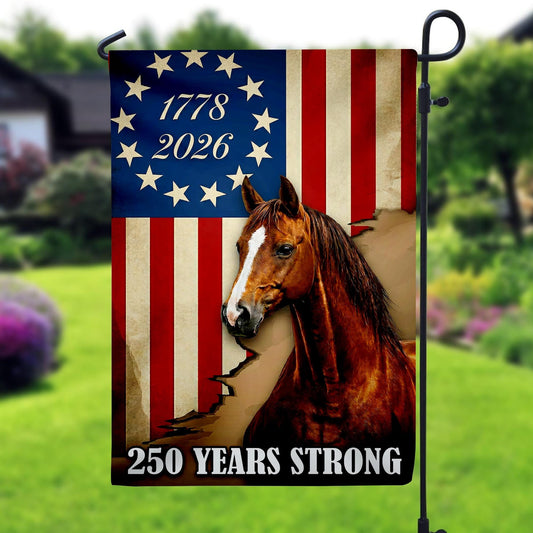 Patriot Horse American Garden Flag, 2026 Patriotic Horse Yard Banner, Semiquincentennial Decor , Veteran Gift Outdoor