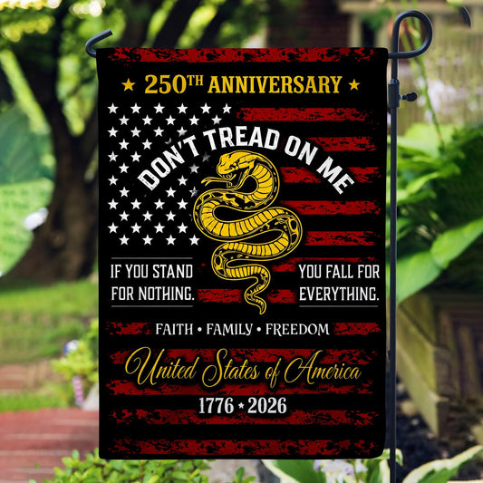 Dont Tread on Me Flag House Flag, USA 250 Years Flag, 250th Anniversary America, Patriotic USA Flag, 250th Independence Day Yard Decor