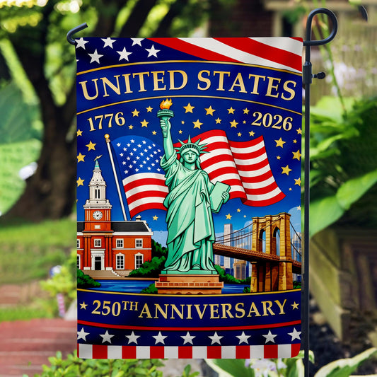 250 Years Of Freedom Garden Flag, 250 Years America Patriotic Banner,House Flag 4th of July Gift Patriotic Eagle Banner