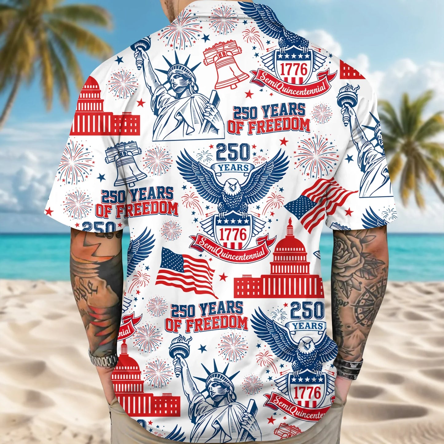 Personalized 250 Years Of Freedom America Hawaii Shirt