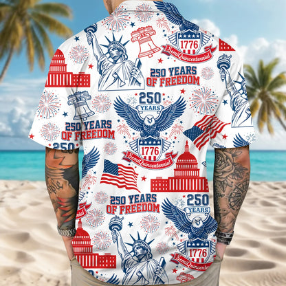 Personalized 250 Years Of Freedom America Hawaii Shirt