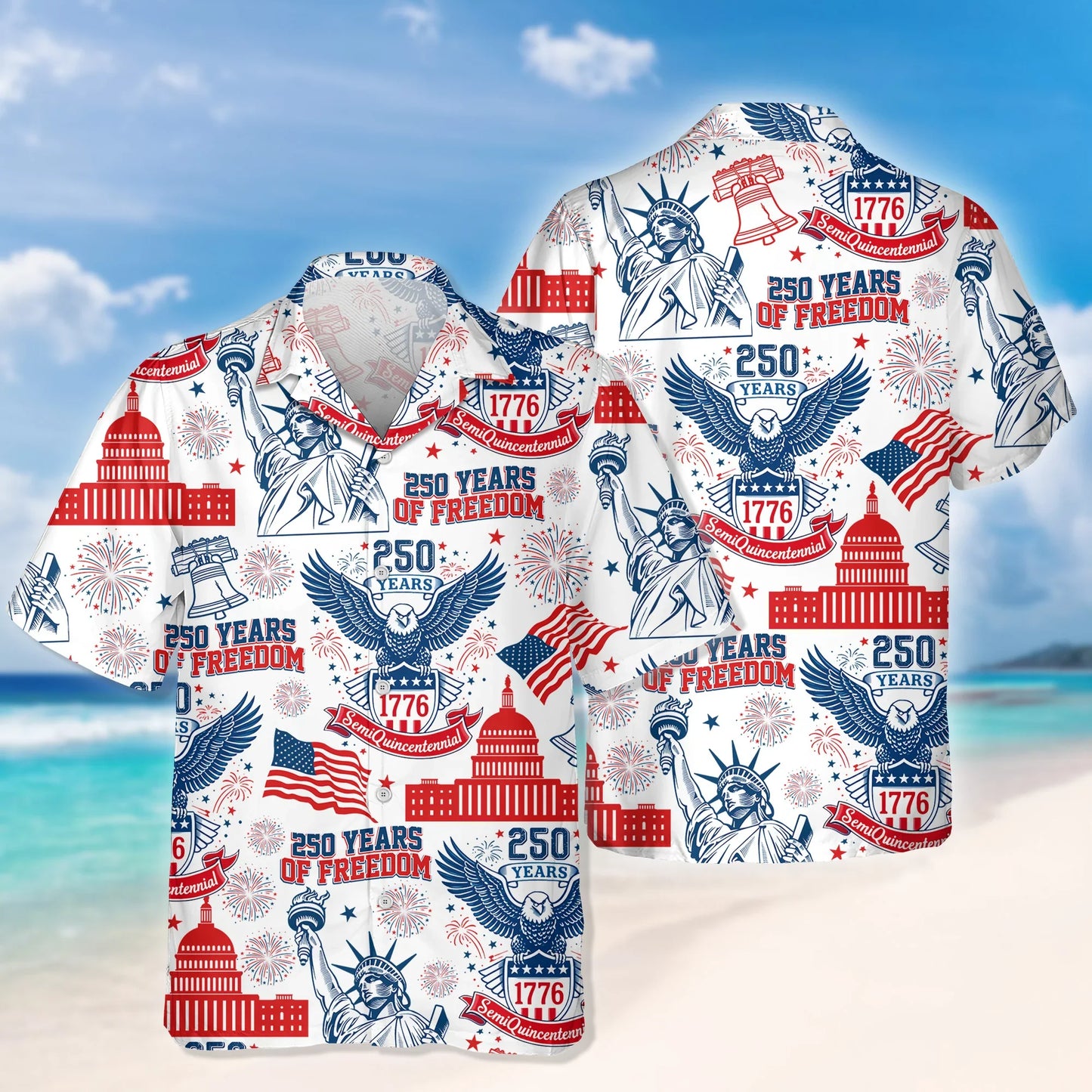 Personalized 250 Years Of Freedom America Hawaii Shirt