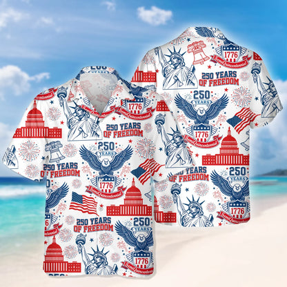 Personalized 250 Years Of Freedom America Hawaii Shirt