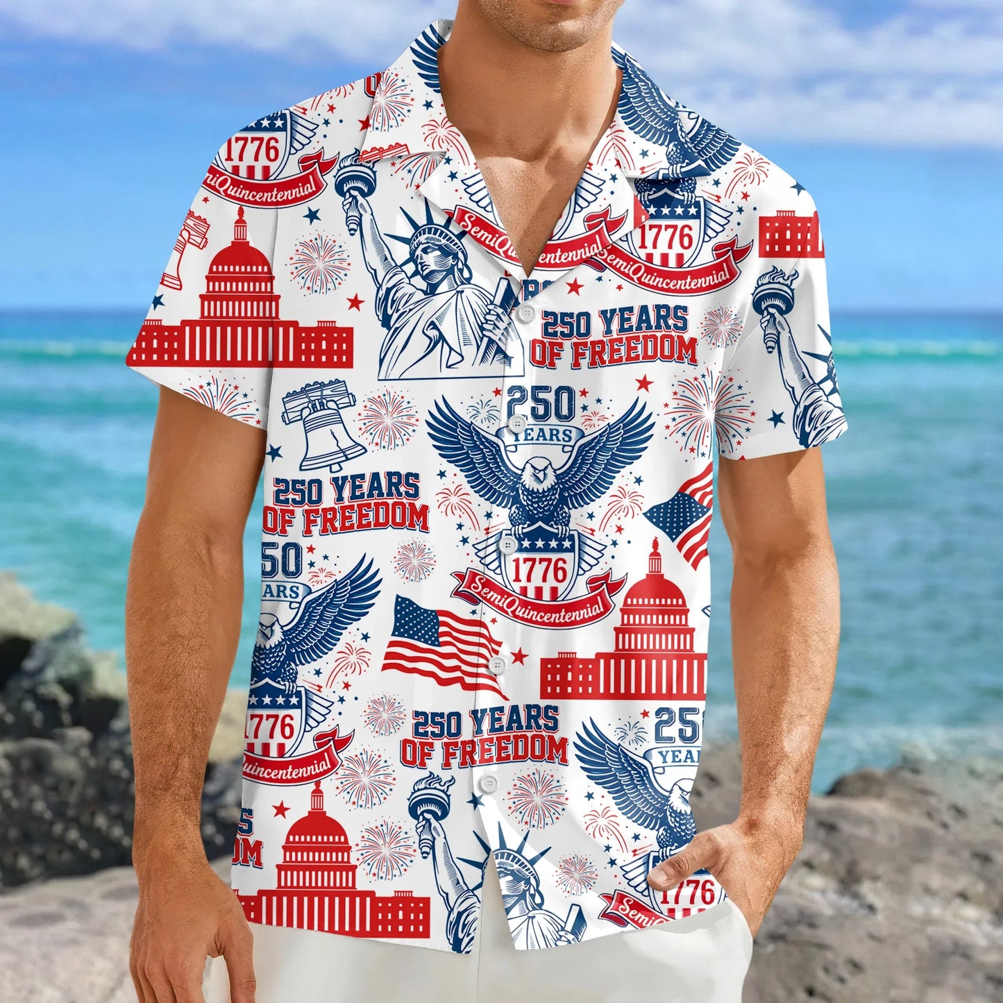 Personalized 250 Years Of Freedom America Hawaii Shirt