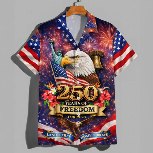 America Land of The Free Home of The Brave 250 Years of Freedom Hawaiian Shirt