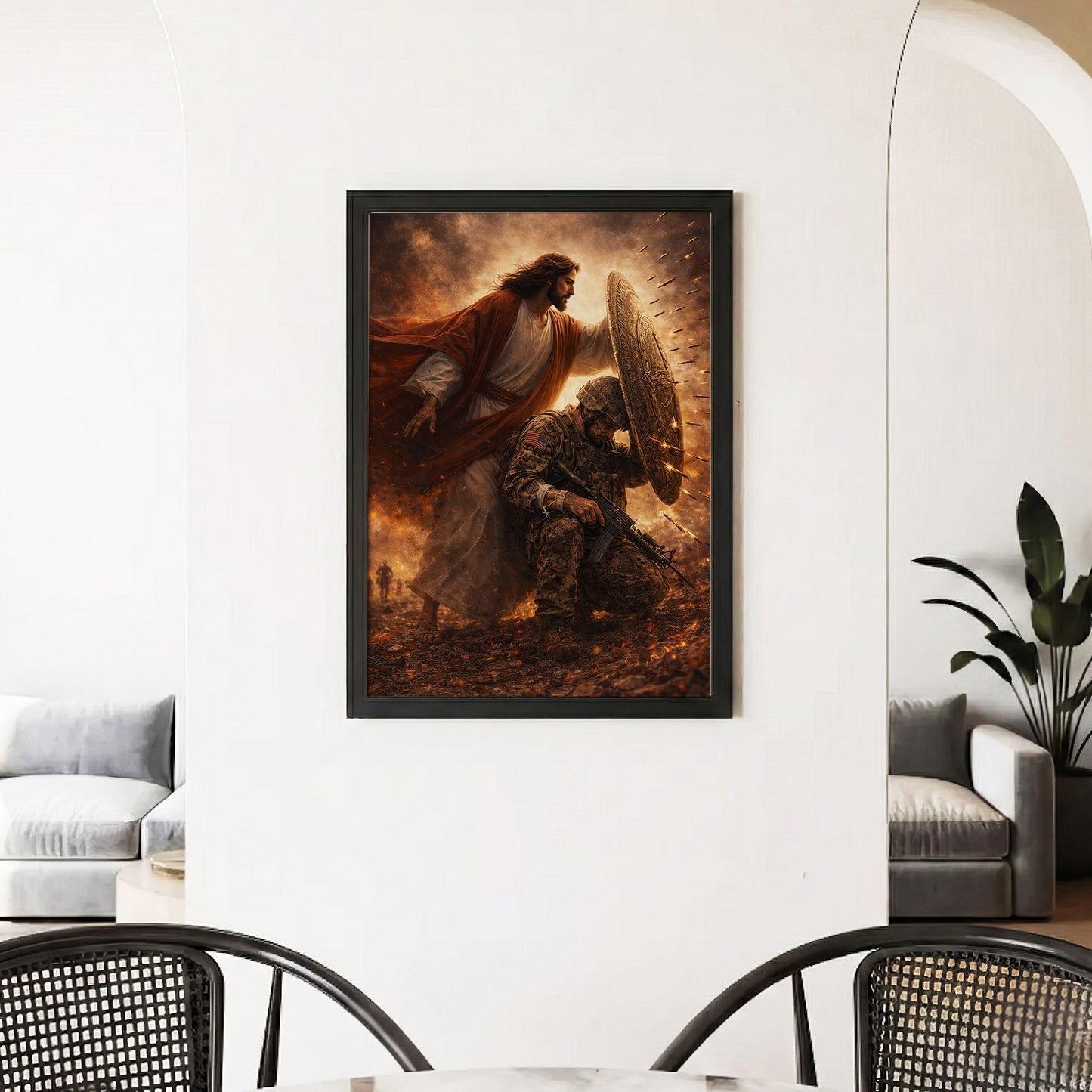 Not Alone in Battle – Jesus Has Your Back Wall Art Poster/Canvas