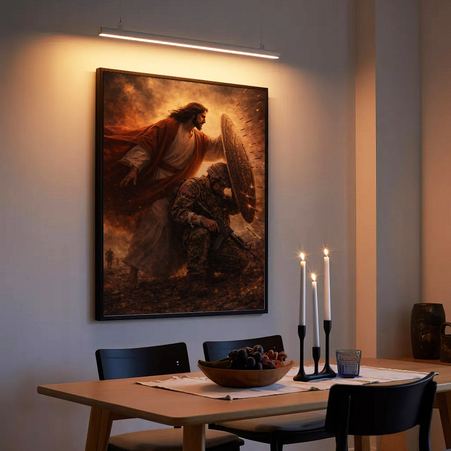 Not Alone in Battle – Jesus Has Your Back Wall Art Poster/Canvas