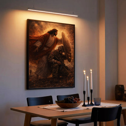 Not Alone in Battle – Jesus Has Your Back Wall Art Poster/Canvas