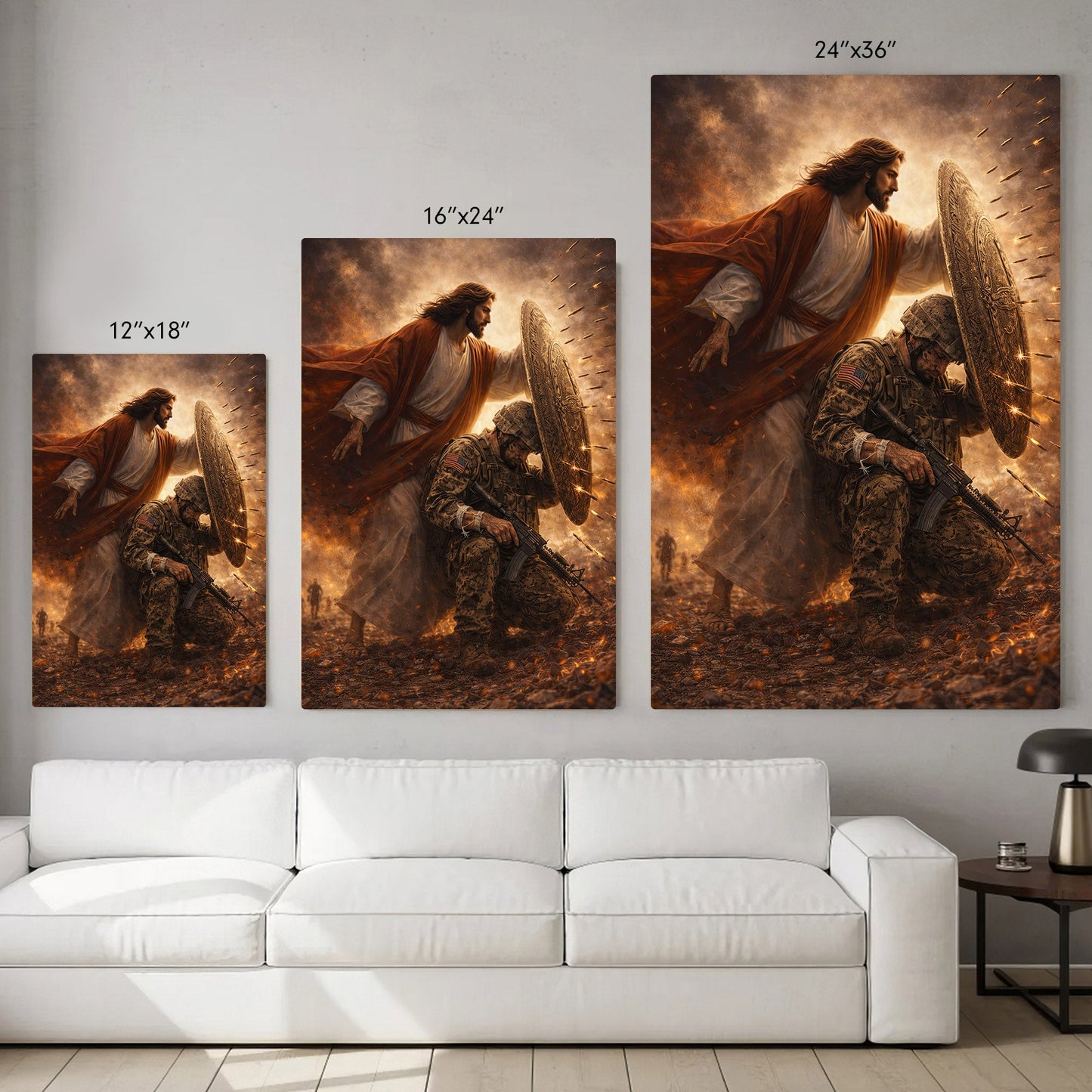 Not Alone in Battle – Jesus Has Your Back Wall Art Poster/Canvas