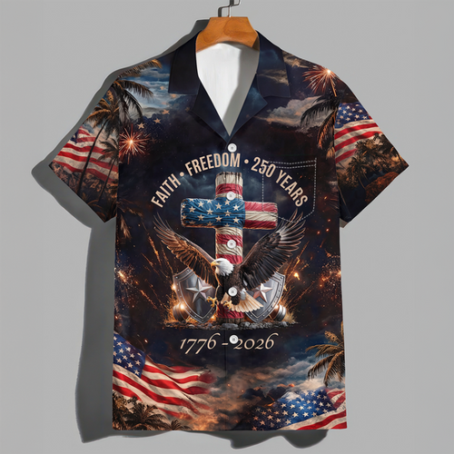 250 Years of Freedom 1776 - 2026 Eagle Patriotic Hawaii Shirt