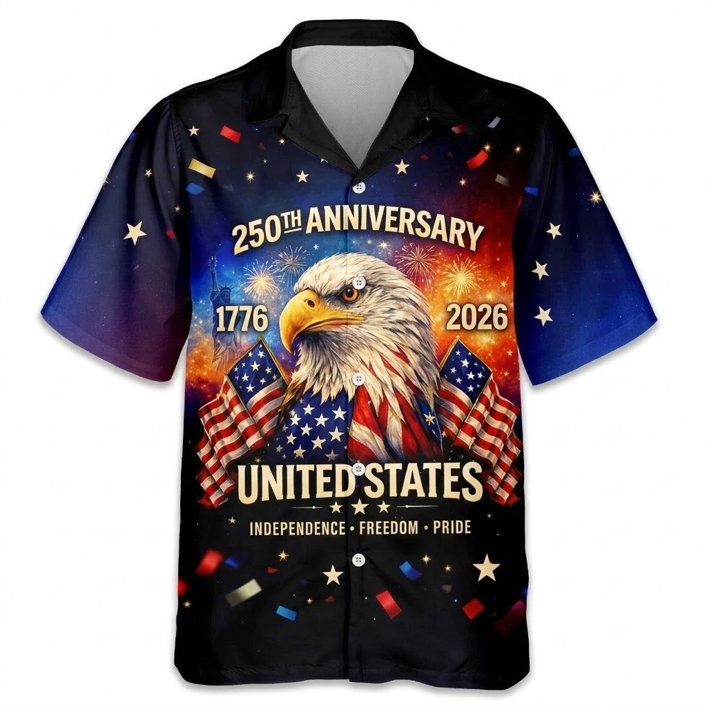 Personalized Happy 250th Anniversary United States - 250 Years of Freedom Hawaiian Shirt