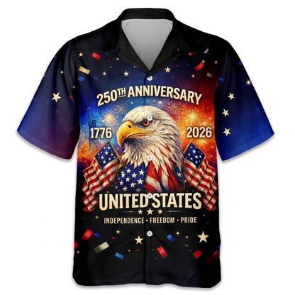 Personalized Happy 250th Anniversary United States - 250 Years of Freedom Hawaiian Shirt