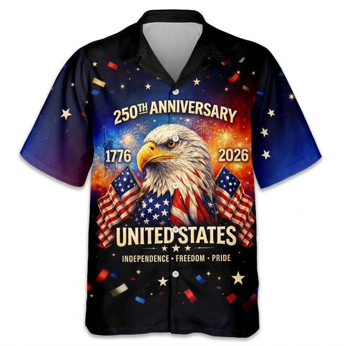 Personalized Happy 250th Anniversary United States - 250 Years of Freedom Hawaiian Shirt