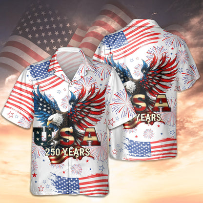 Patriotic Bald Eagle USA 250 Years Hawaii Shirt