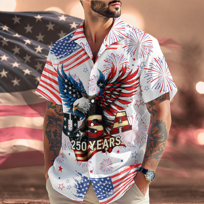 Patriotic Bald Eagle USA 250 Years Hawaii Shirt
