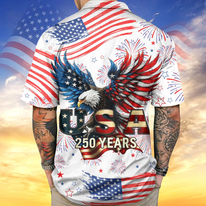 Patriotic Bald Eagle USA 250 Years Hawaii Shirt
